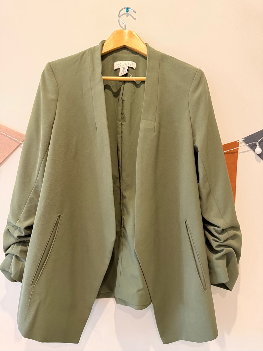 Rachel Zoe Olive Open-Front Blazer